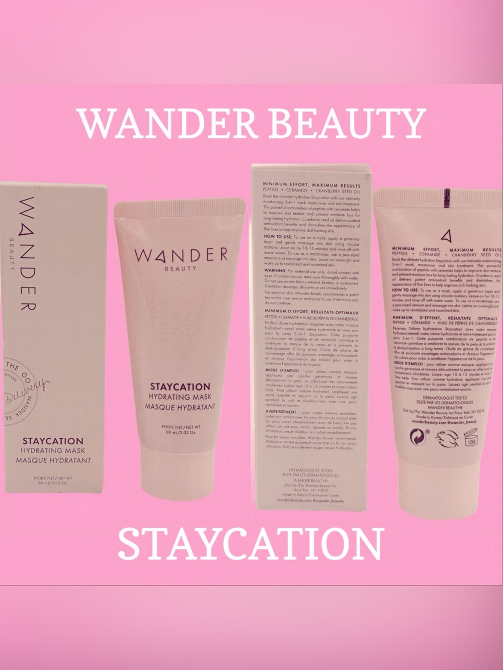 NWT NIB WANDER BEAUTY STAYCATION HYDRATING MASK MINIMUM EFFORT! MAXIMUM RESULTS!